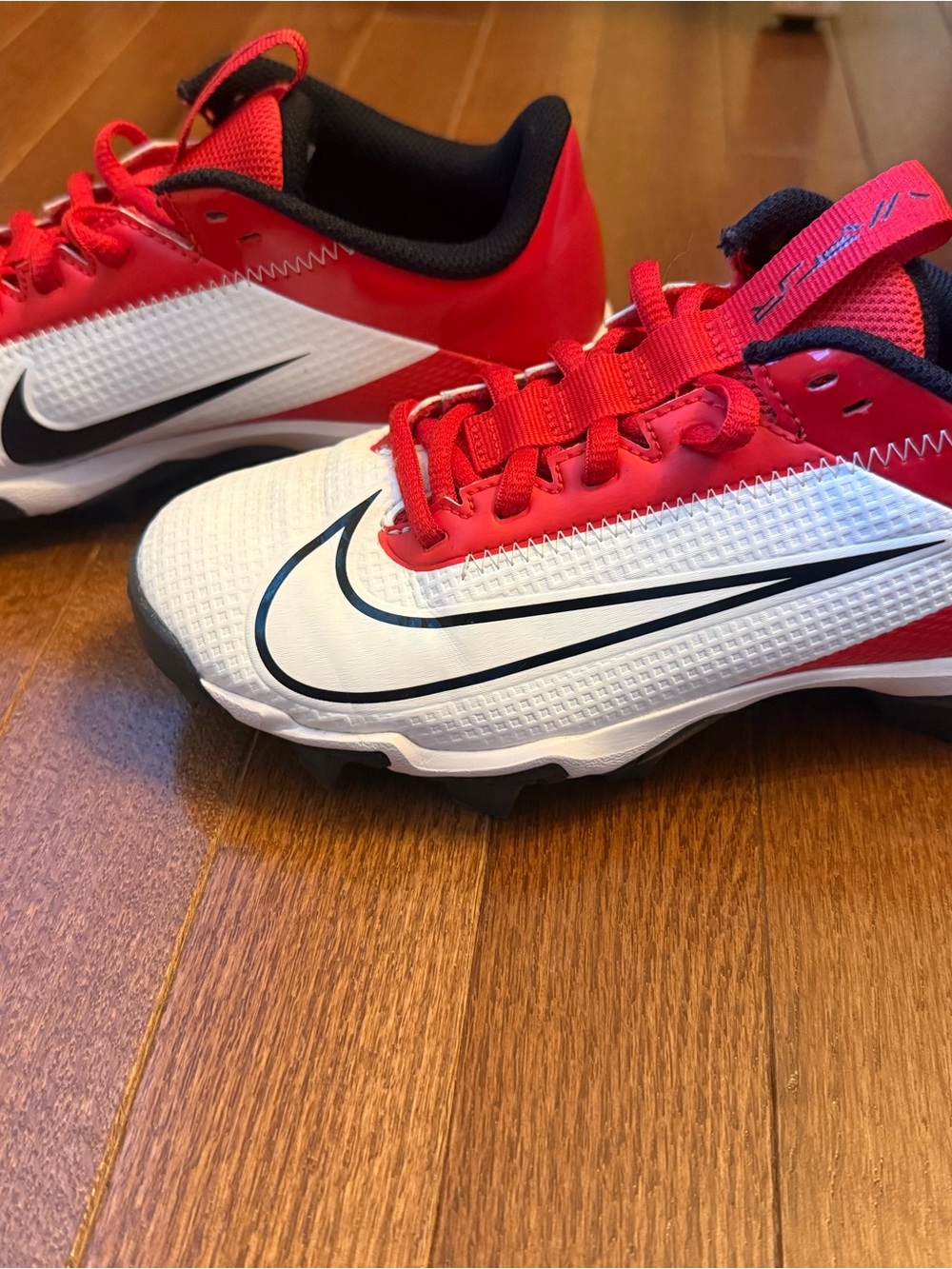 Nike Kids Red, White & Black fastflex vapor Cleats